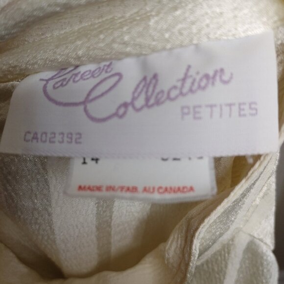 Vintage 80's Cream Blouse Size L - Picture 9 of 15